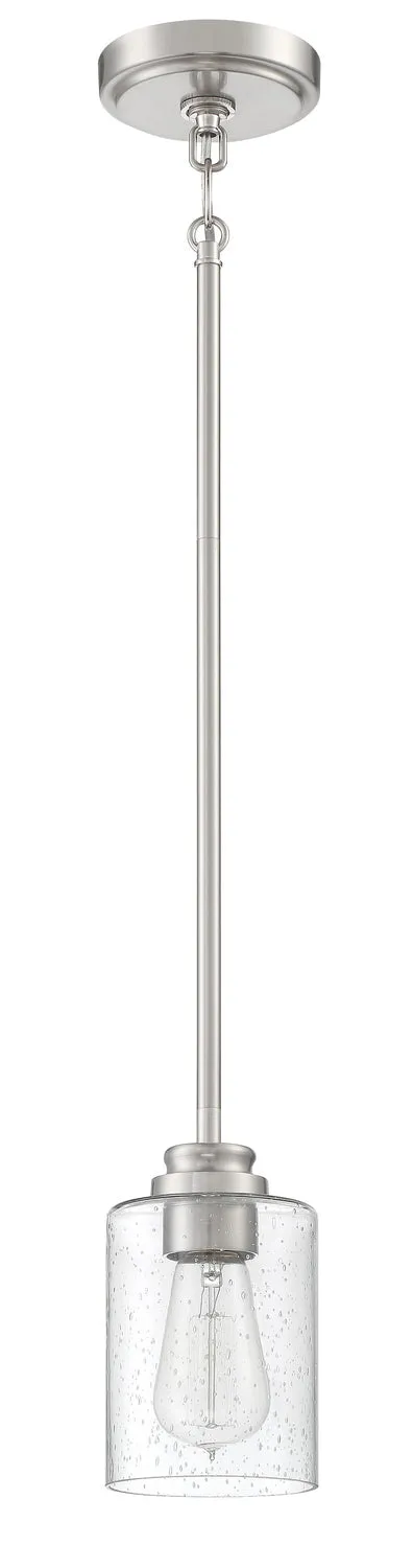 Bolden One Light Mini Pendant in Brushed Polished Nickel