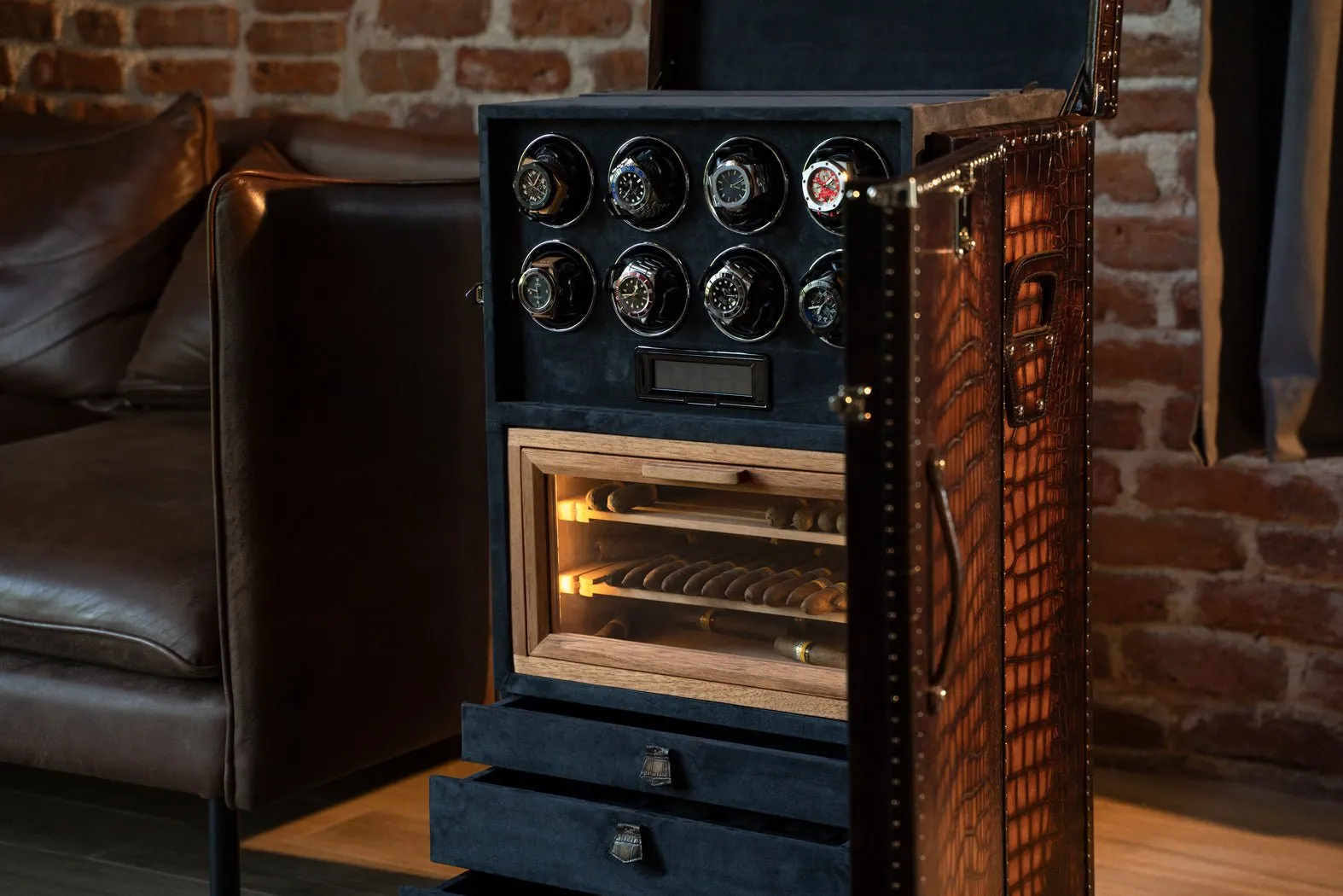 Bosphorus Watch Winder Trunk - CP Patina Brown