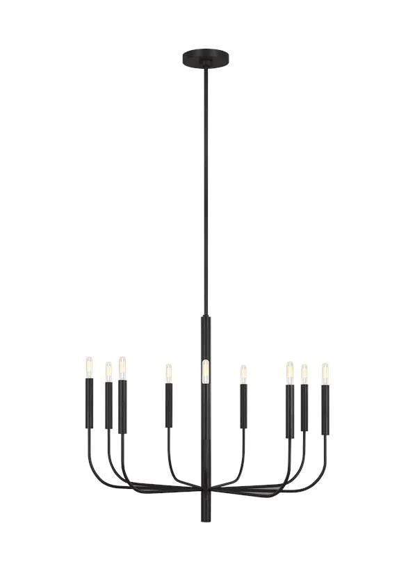 Brianna 9 Light Aged Iron Chandelier