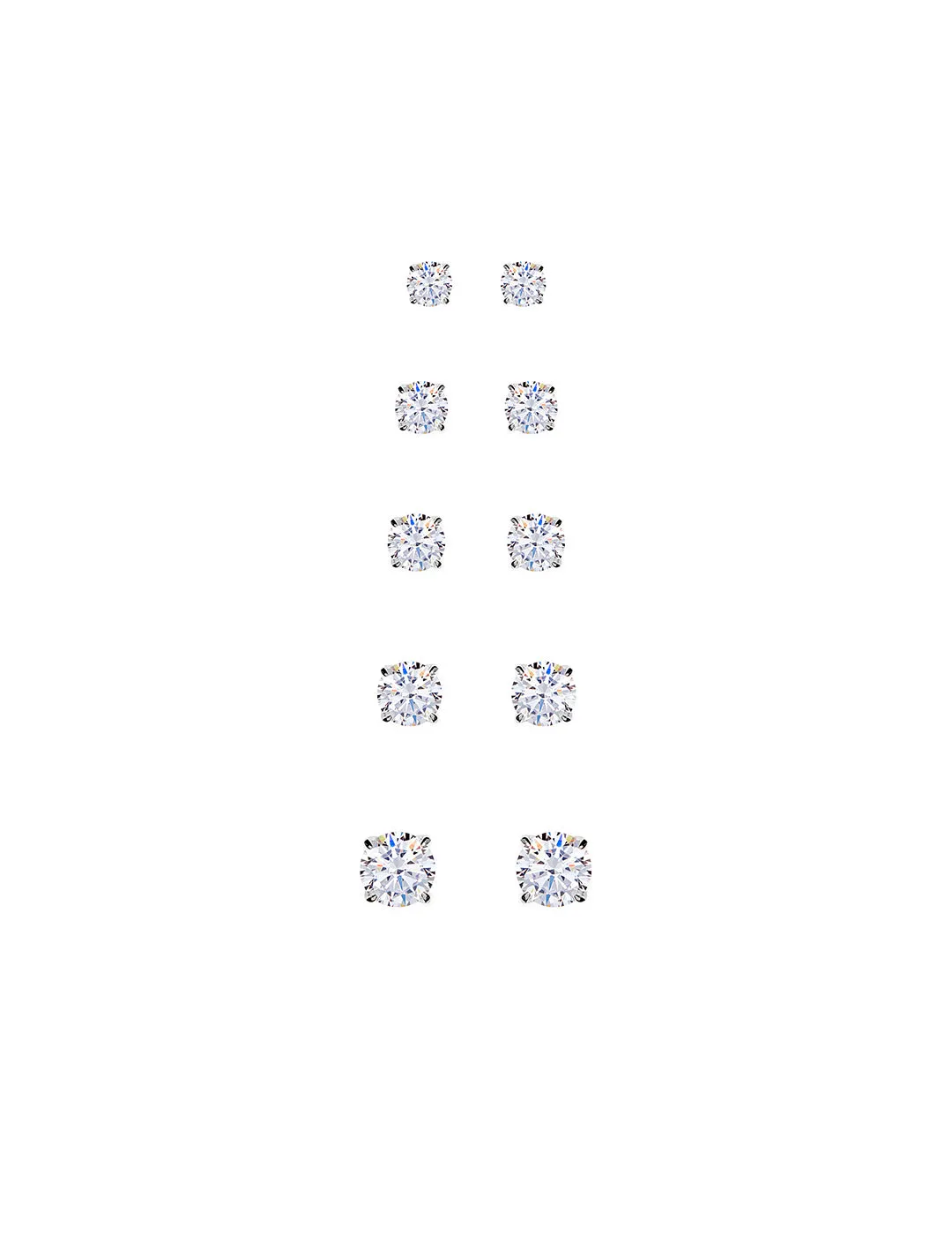 Brilliant Claw-Set Cubic Zirconia Gold Stud Earrings