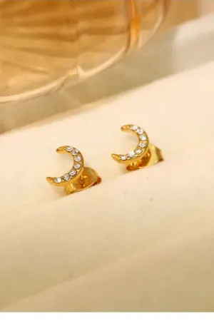 Brilliant Moon Stud Earrings
