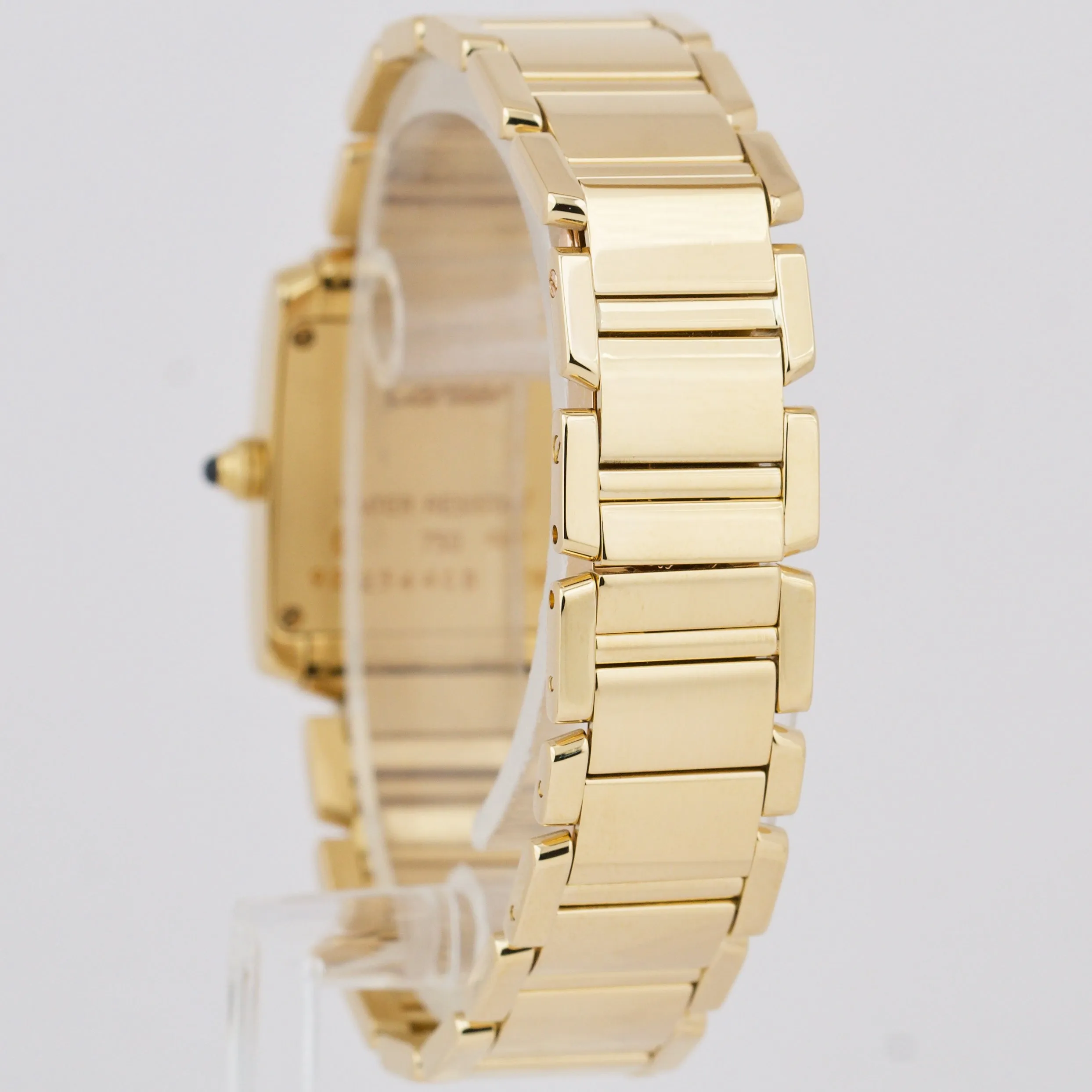 Cartier Tank Française 18K Yellow Gold White DIAMOND Bezel 20mmx25mm 2385 Watch