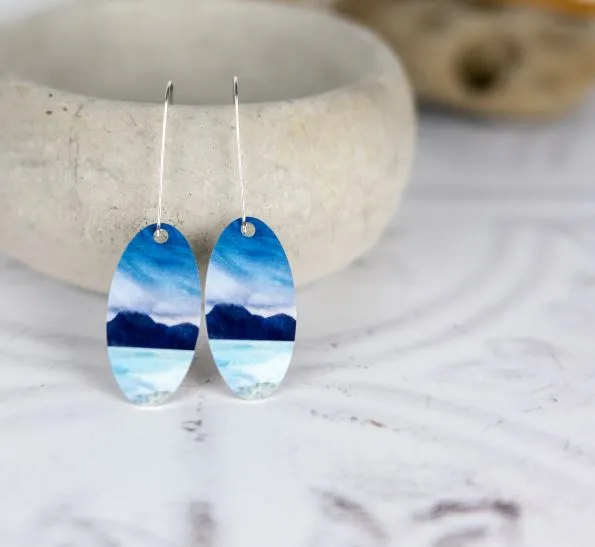 Cath Waters - Elgol Shore Isle of Skye Aluminium and Silver Earrings