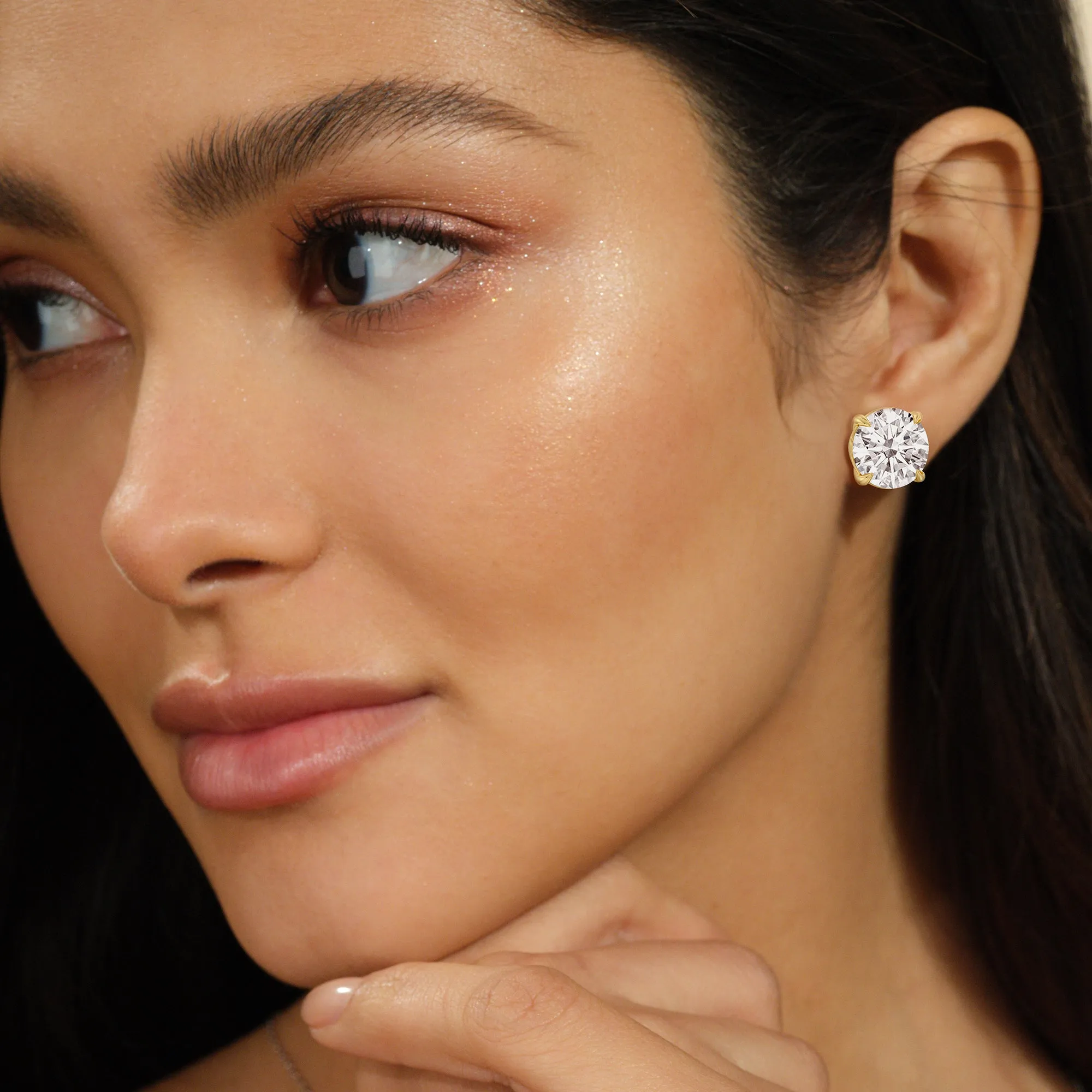 Certified Luxe Four Prong Lab Diamond Stud Earrings (IGI G  VS )