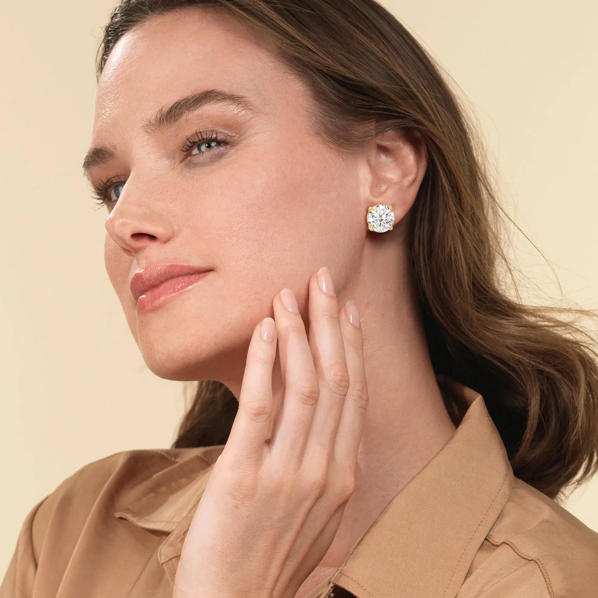Certified Luxe Four Prong Lab Diamond Stud Earrings (IGI G  VS )