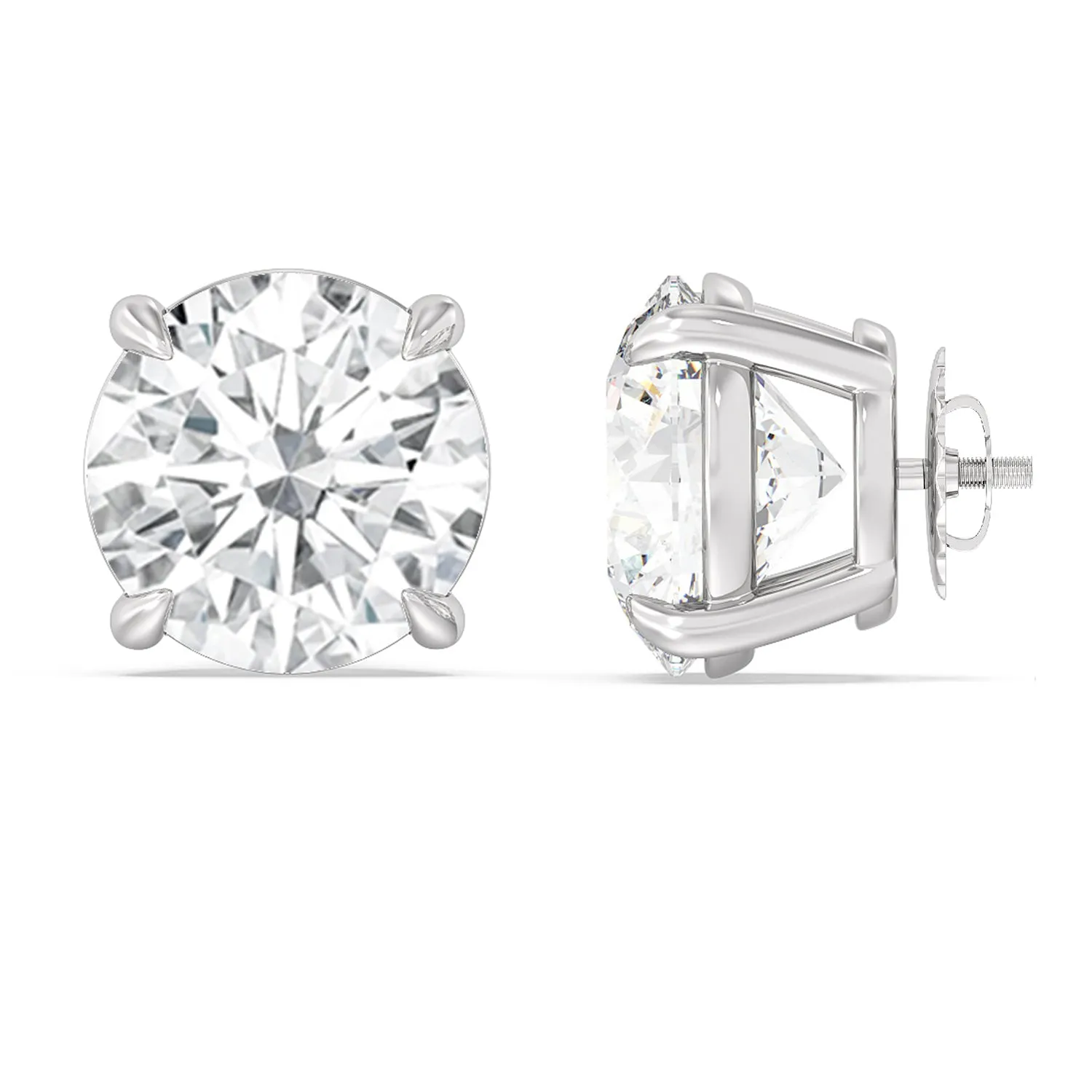 Certified Luxe Four Prong Lab Diamond Stud Earrings (IGI G  VS )