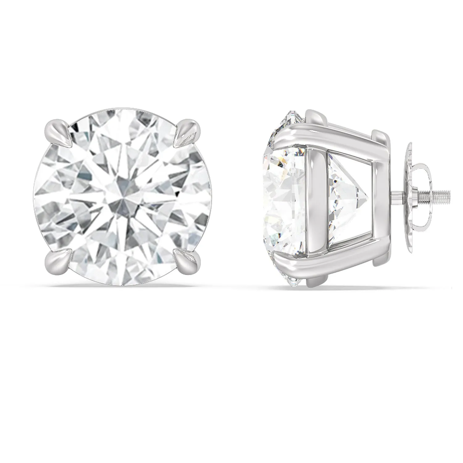 Certified Luxe Four Prong Lab Diamond Stud Earrings (IGI G  VS )