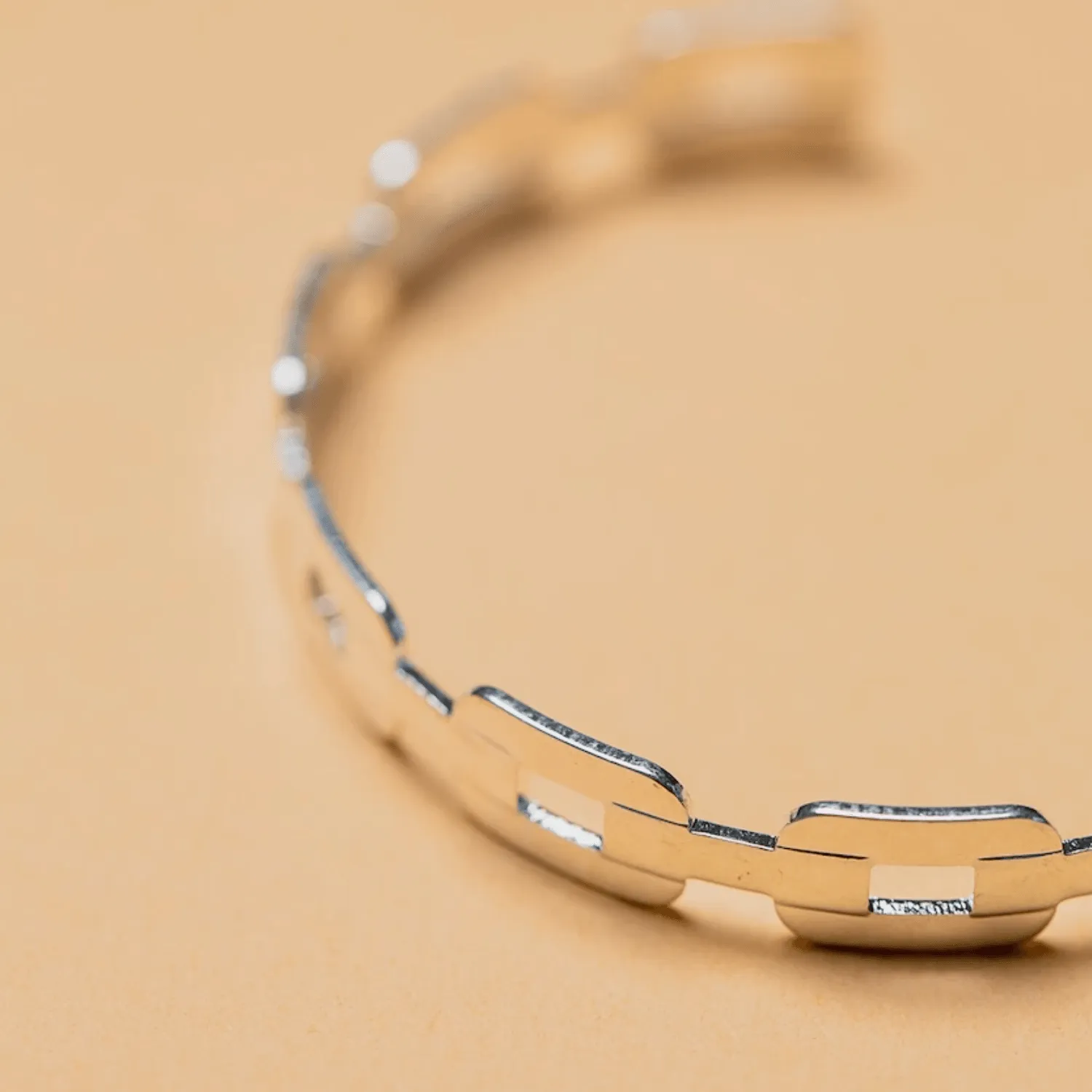 Chain Link Cuff Bangle | Silver