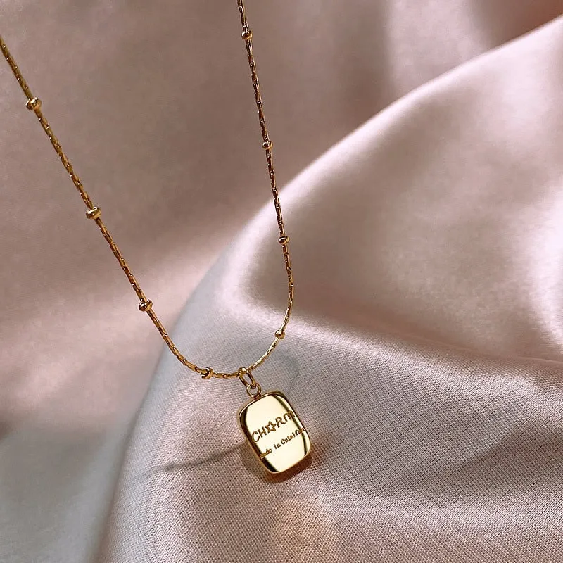 Classic Alphabet Pendant Stainless steel Necklace
