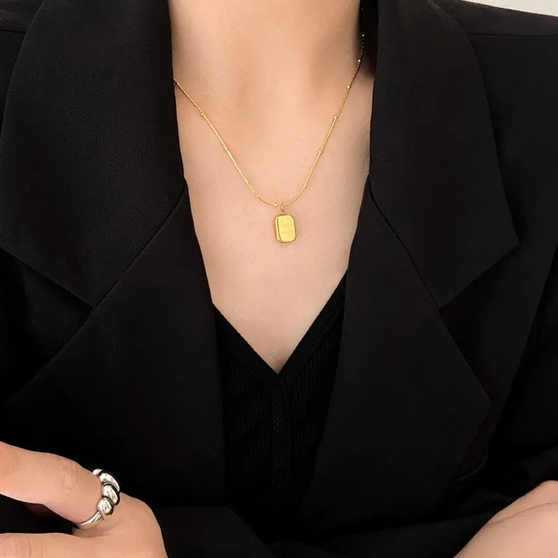 Classic Alphabet Pendant Stainless steel Necklace