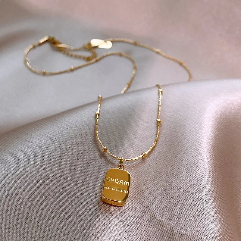 Classic Alphabet Pendant Stainless steel Necklace