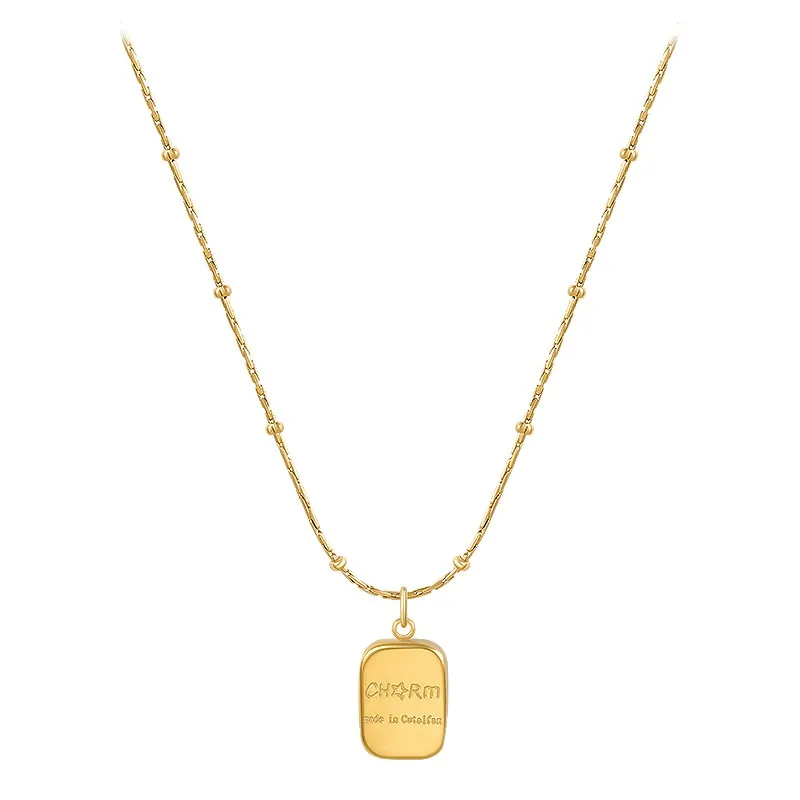 Classic Alphabet Pendant Stainless steel Necklace