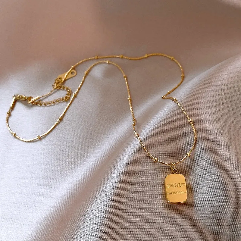 Classic Alphabet Pendant Stainless steel Necklace