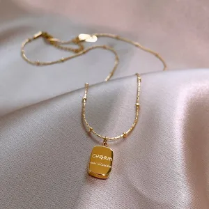Classic Alphabet Pendant Stainless steel Necklace