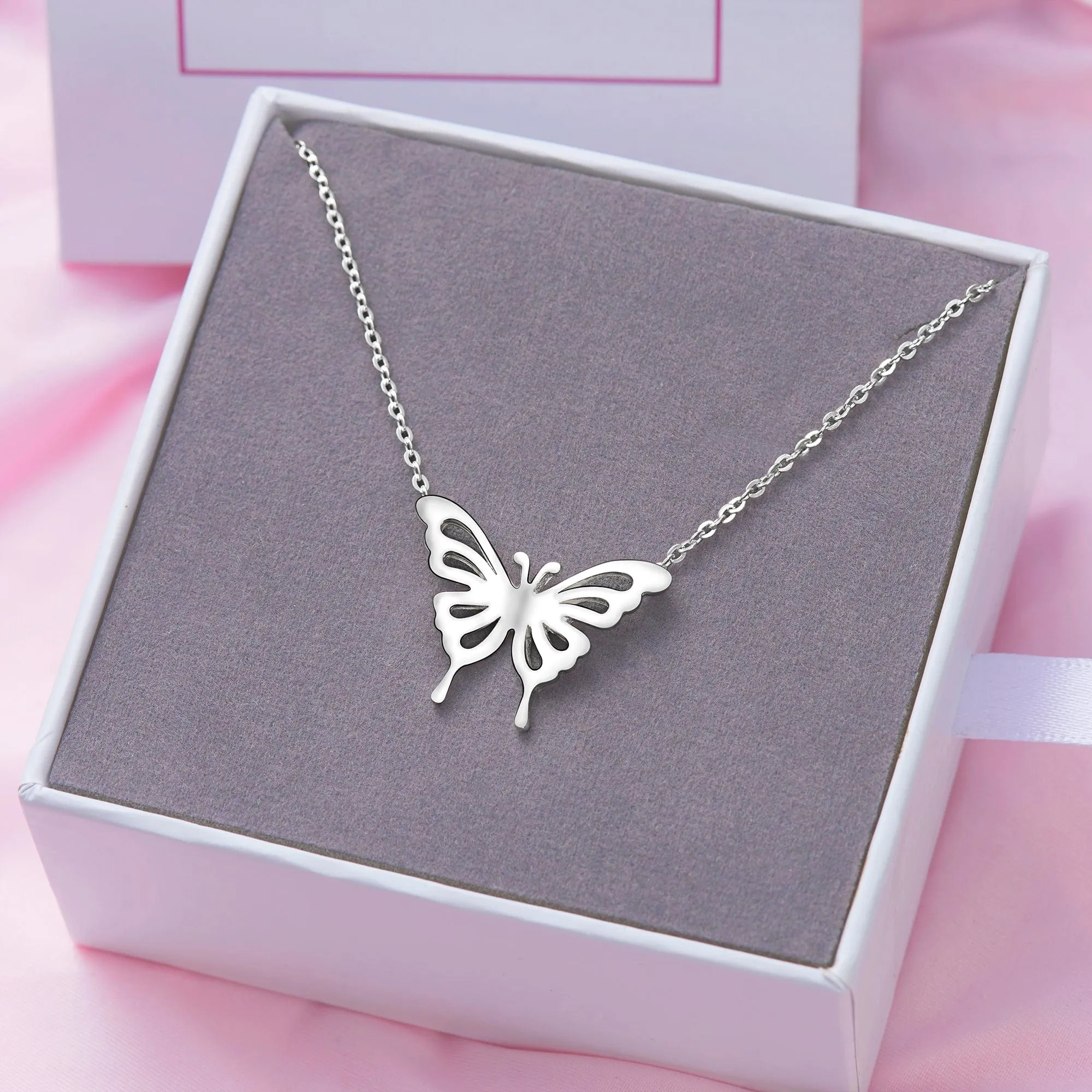 Classic Butterfly Sterling Silver Necklace
