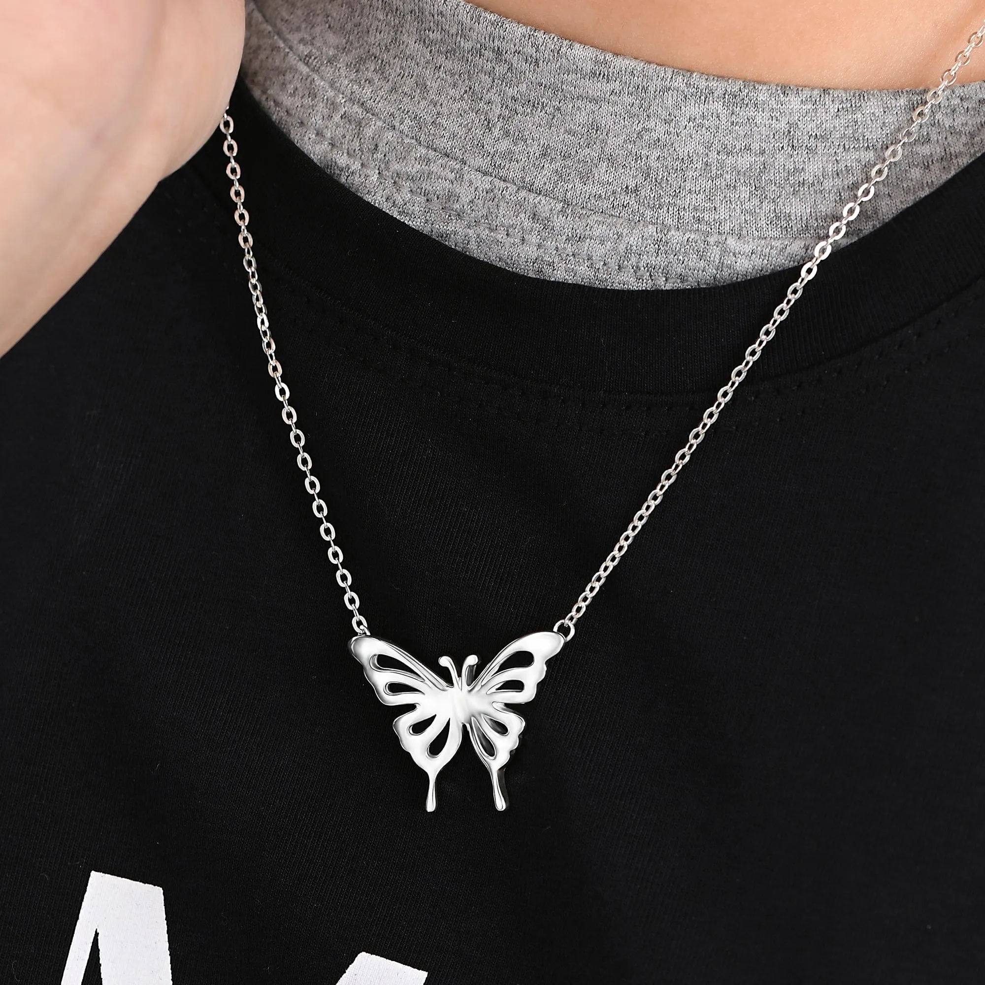 Classic Butterfly Sterling Silver Necklace
