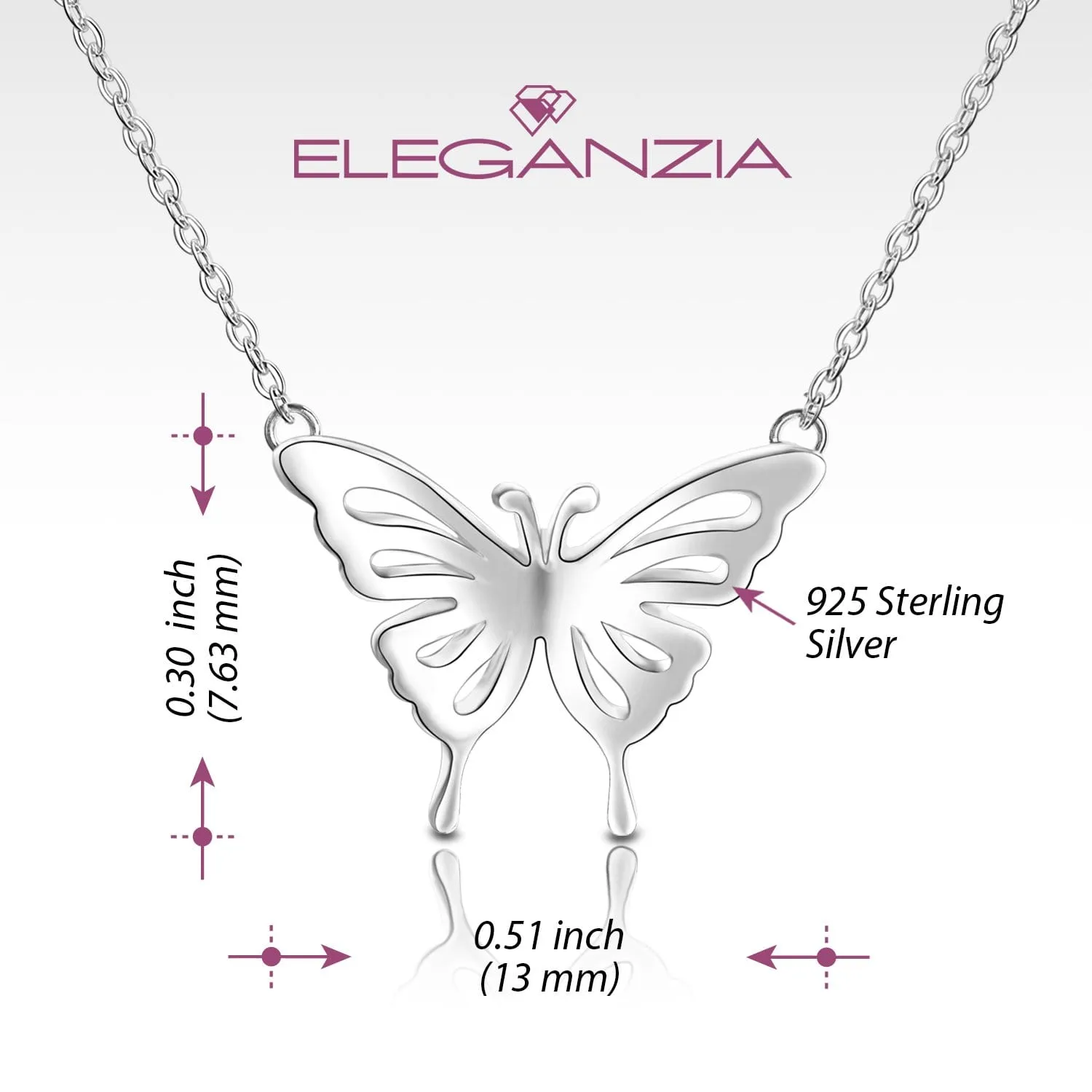 Classic Butterfly Sterling Silver Necklace