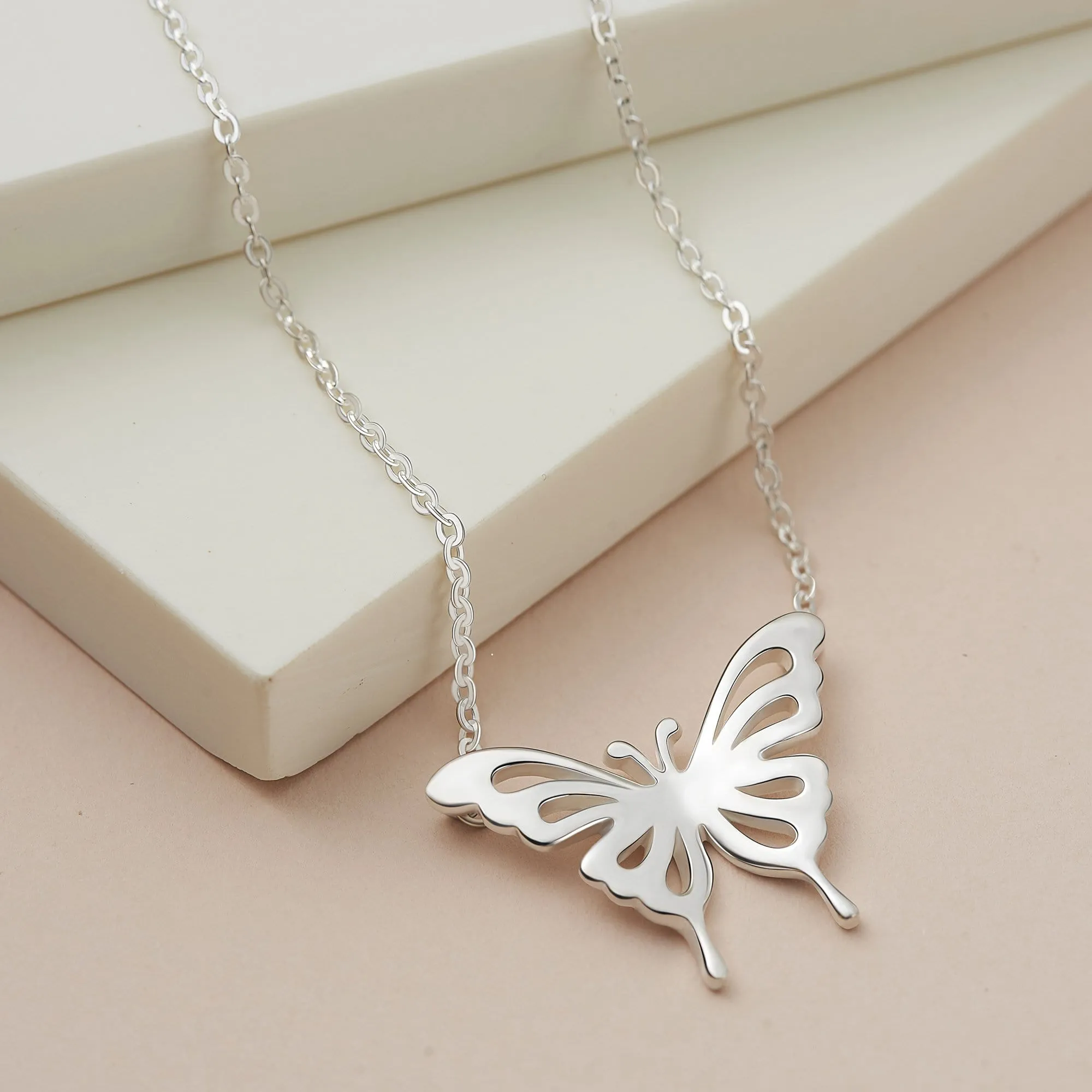 Classic Butterfly Sterling Silver Necklace