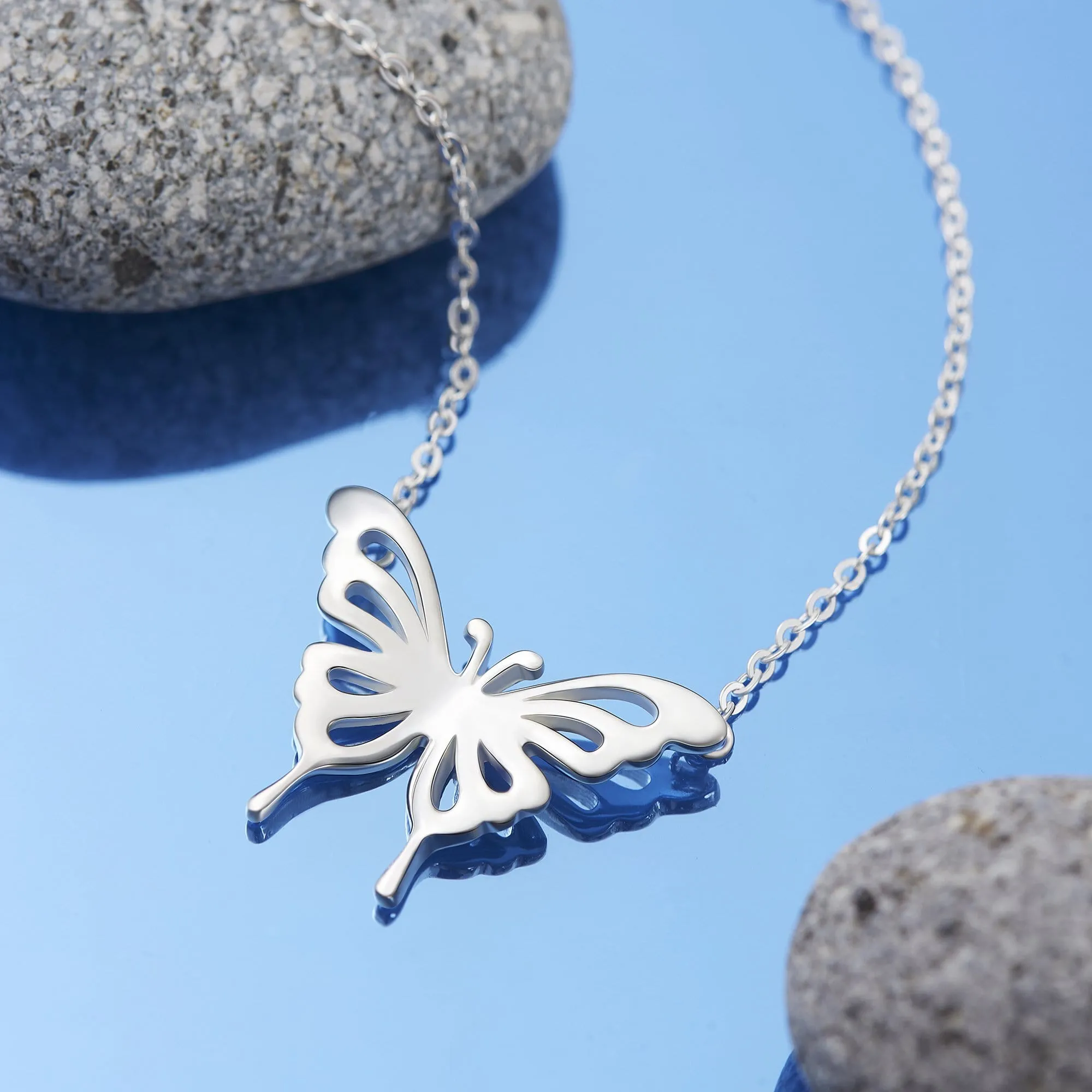 Classic Butterfly Sterling Silver Necklace