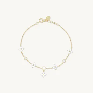 Clover Bezel Station Chain Bracelet