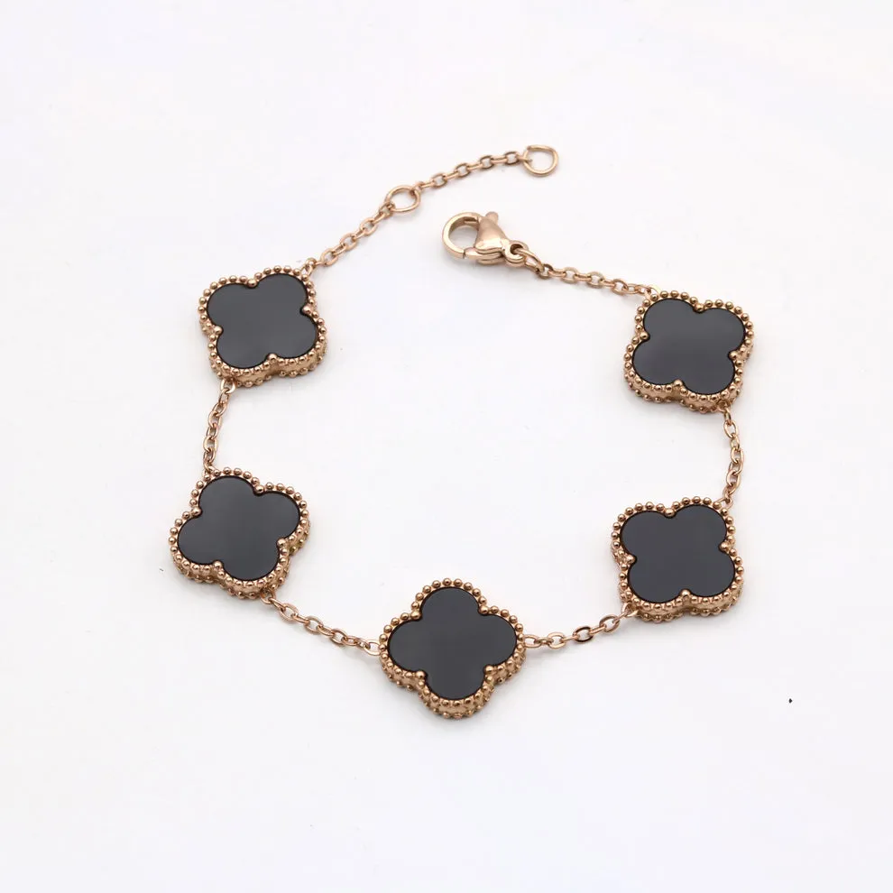 Clover Design Link Bracelet, Multi Colours