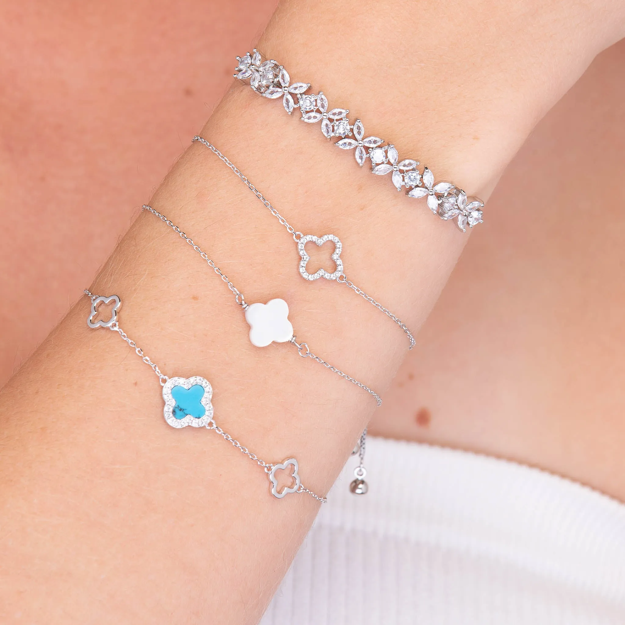 Clover Marquise Tennis Chain Bracelet