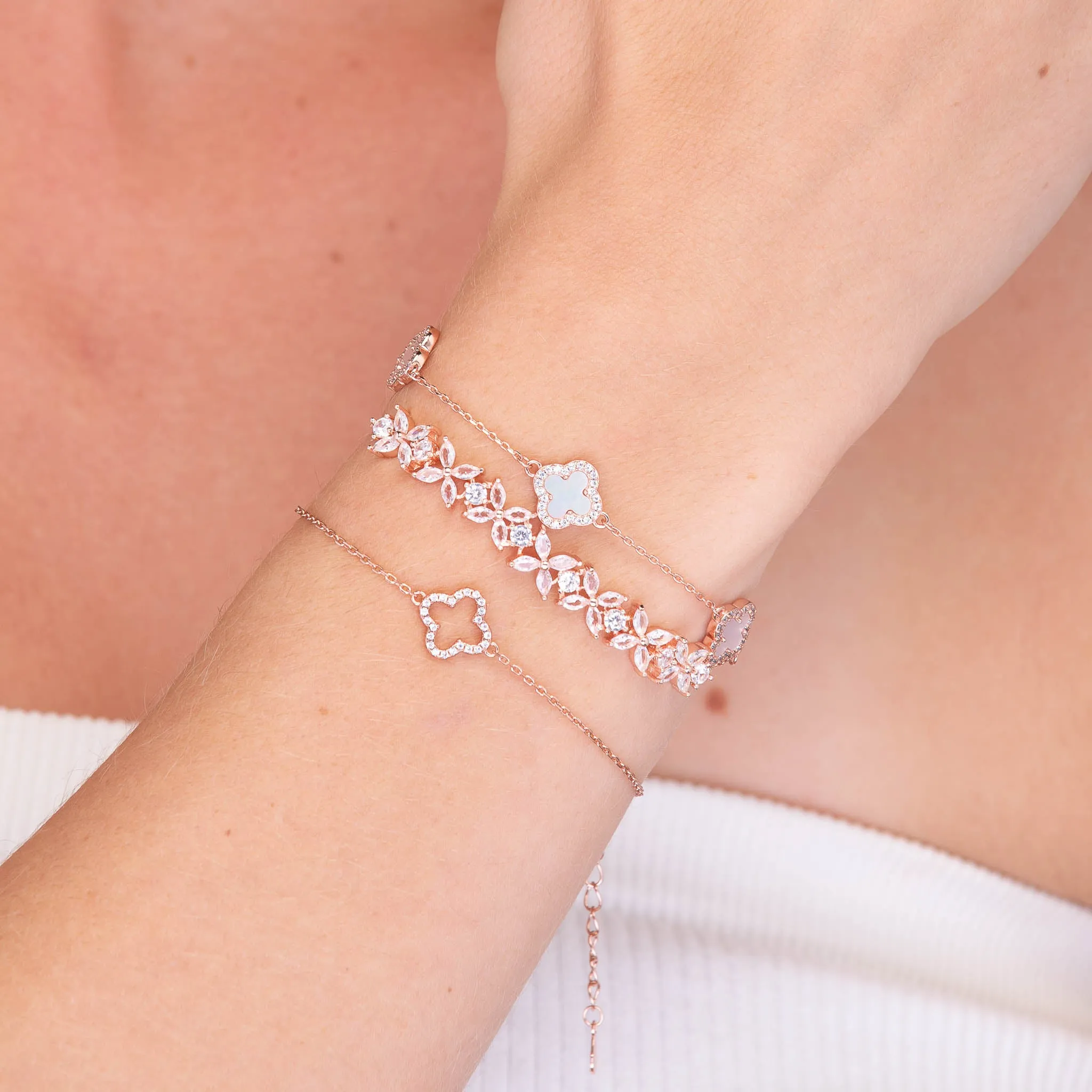 Clover Marquise Tennis Chain Bracelet