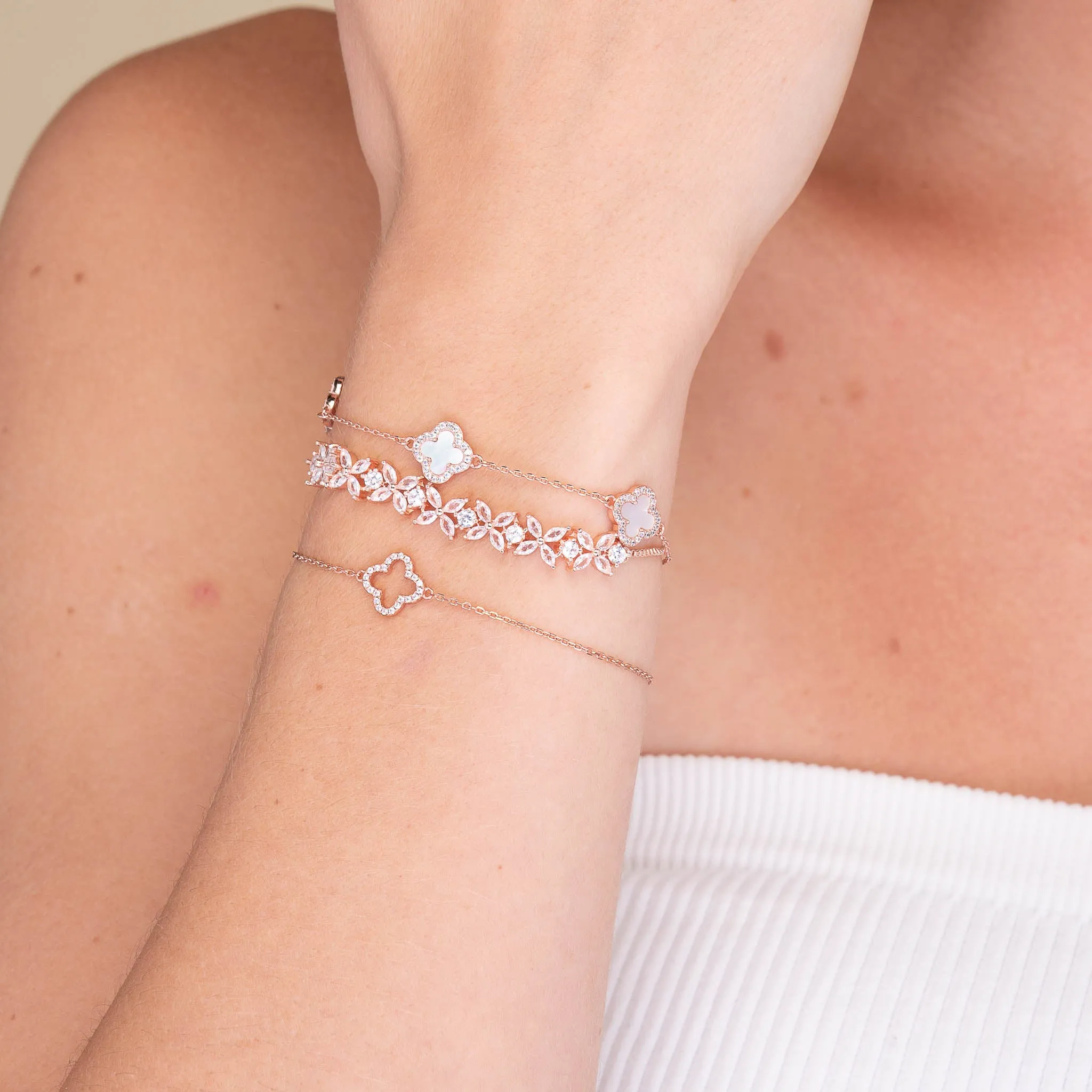Clover Marquise Tennis Chain Bracelet