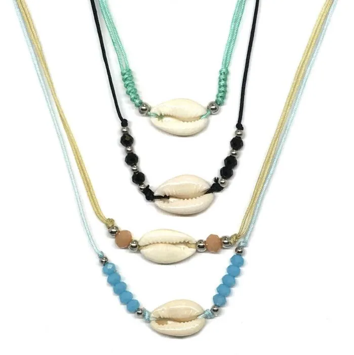 Colorful Cowrie Bead Necklace