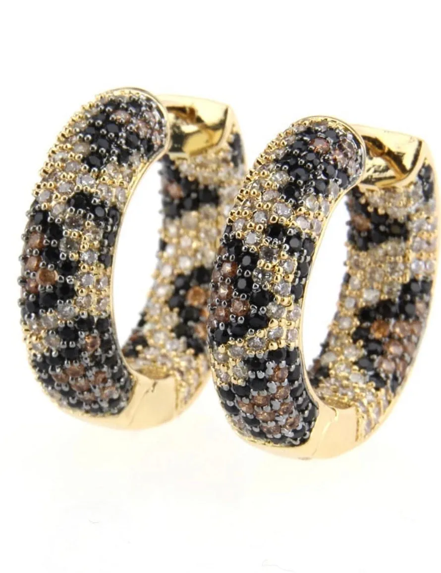 Colorful Rina Huggie Hoop Earrings - Brilliant Cut CZ Stones, Infinity Fit, Brass with 14K Gold Plating