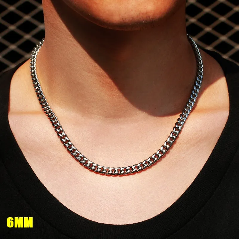 Cuban Link Chains Chokers Plated Necklace For Men's Jewelry