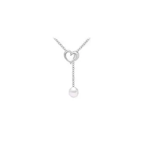 Cultured White Akoya Pearl Pendant : 14K white gold - 6 MM