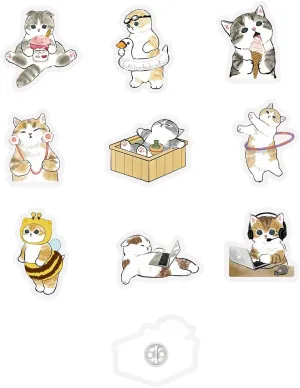 Cute Anime Pins Cat Lapel Pins set 9PCS Funny Cartoon Brooch Acrylic Pins for Backpack Bag Shirt Clothing Decoration Party Supplies Women Men Teens