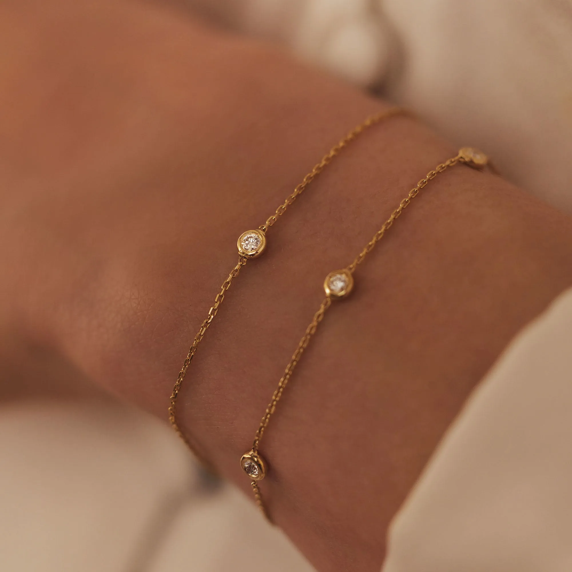 De la Paix Alfie 14 karat gold bracelet with diamond 0.05 carat