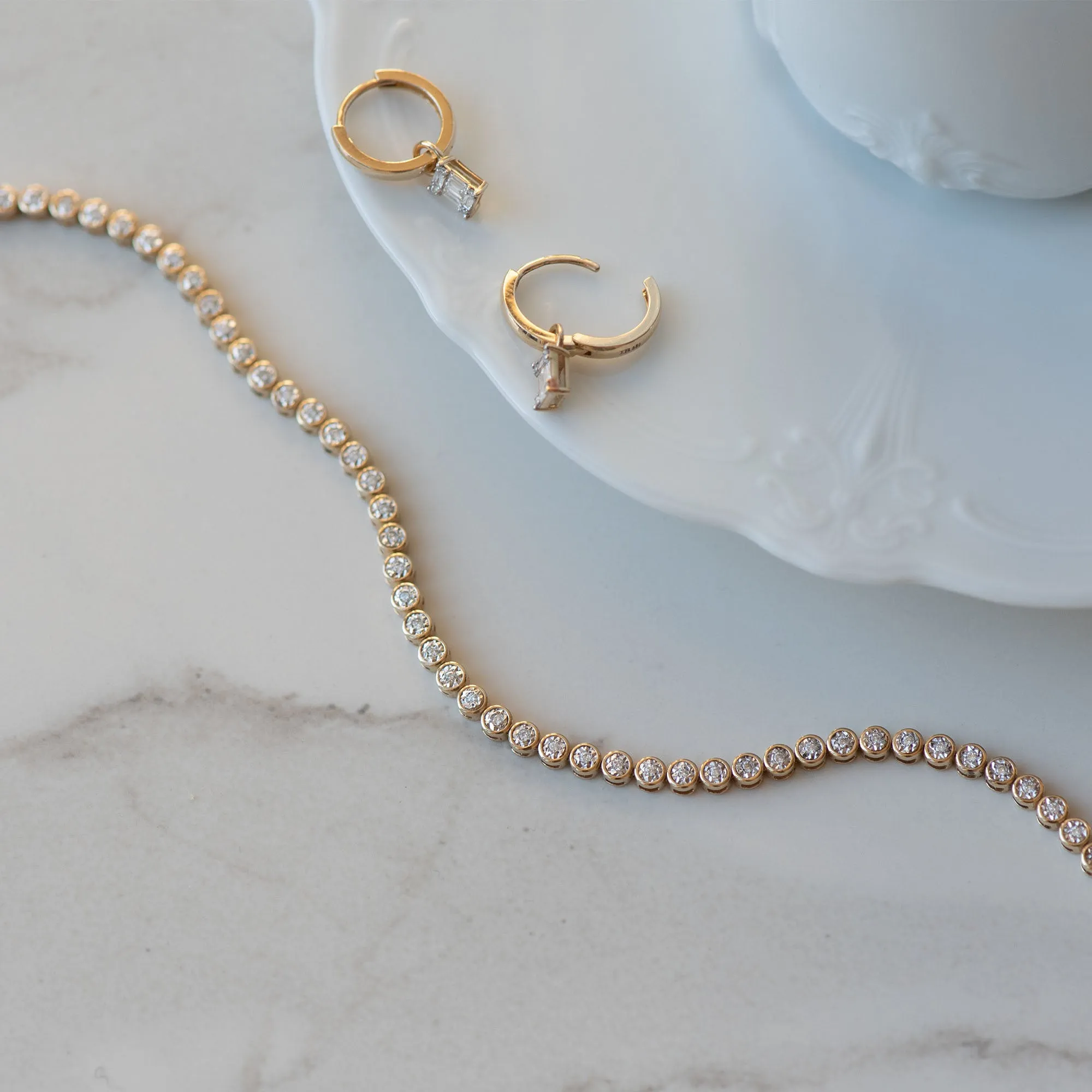 De la Paix Alfie 14 karat gold tennis bracelet with diamond 0.36 carat