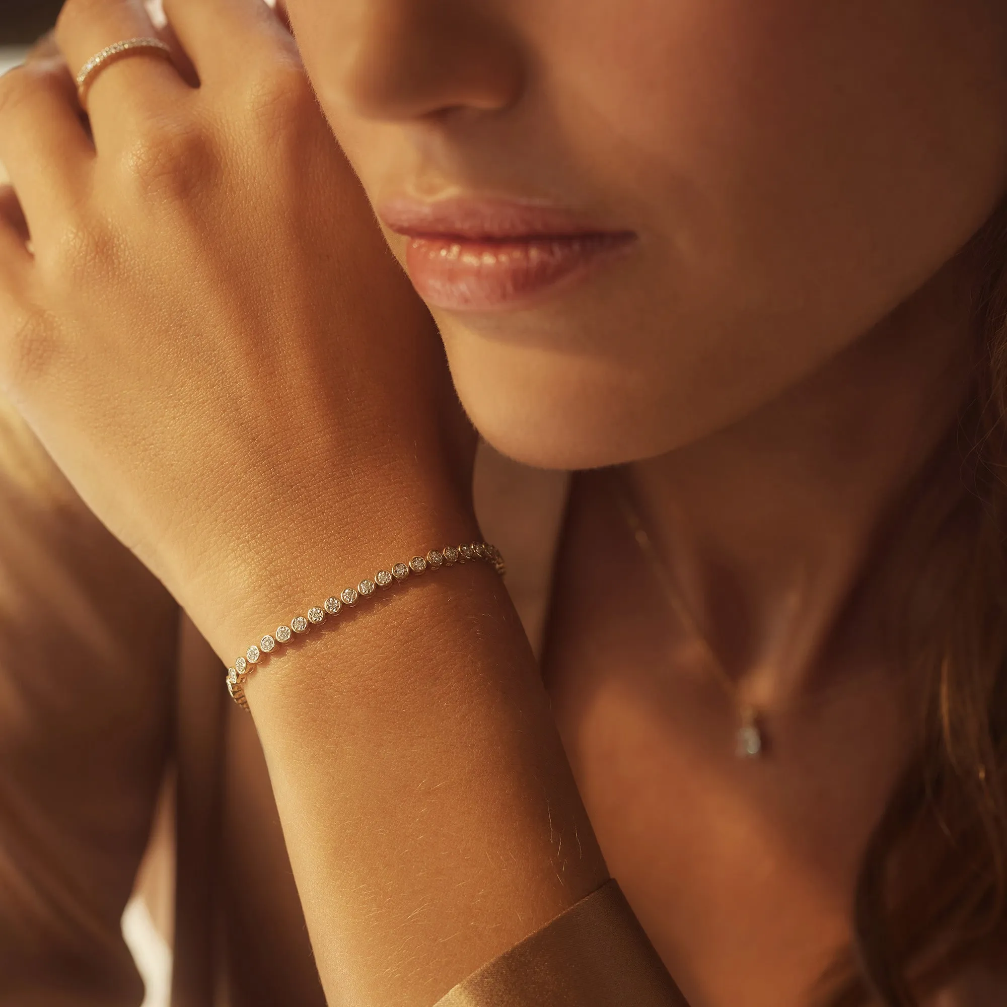 De la Paix Alfie 14 karat gold tennis bracelet with diamond 0.36 carat