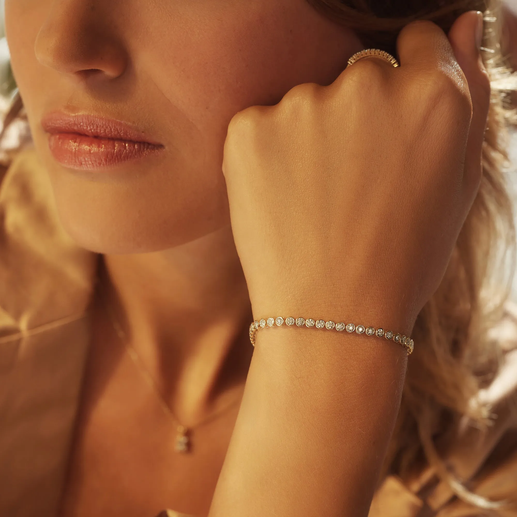 De la Paix Alfie 14 karat gold tennis bracelet with diamond 0.36 carat