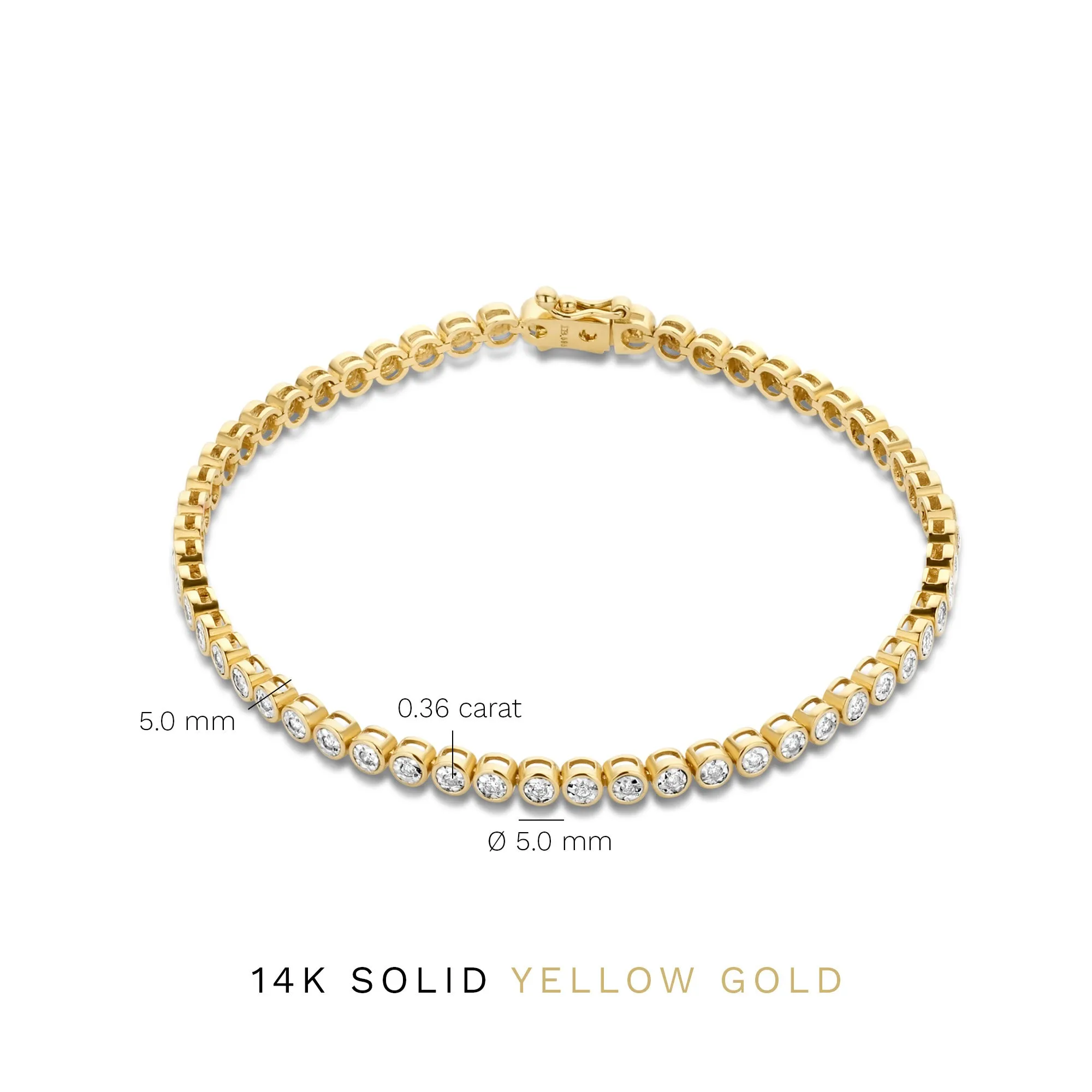 De la Paix Alfie 14 karat gold tennis bracelet with diamond 0.36 carat