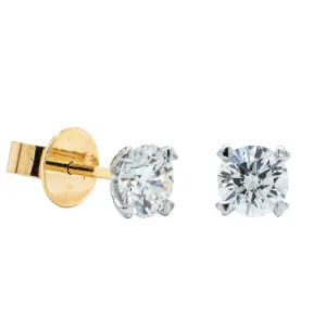 Deja Vu 18ct Yellow Gold 1.00ct Diamond Stud Earrings