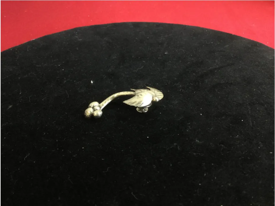 Designer Sterling Silver Palm Tree Pin with Coconuts