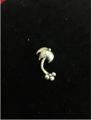 Designer Sterling Silver Palm Tree Pin with Coconuts