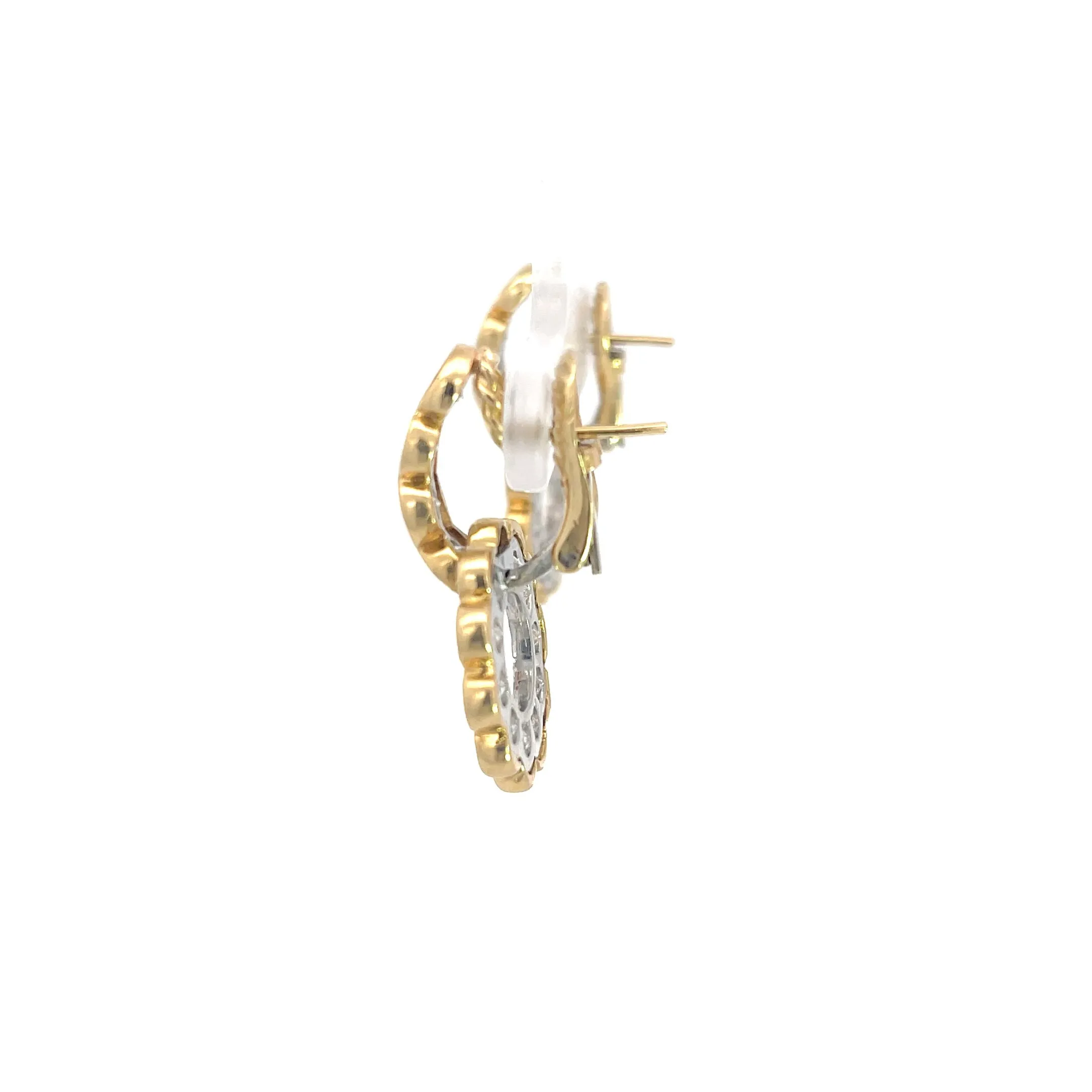 Diamond '3.30ctw' Circle Drop Huggie Earrings 18K