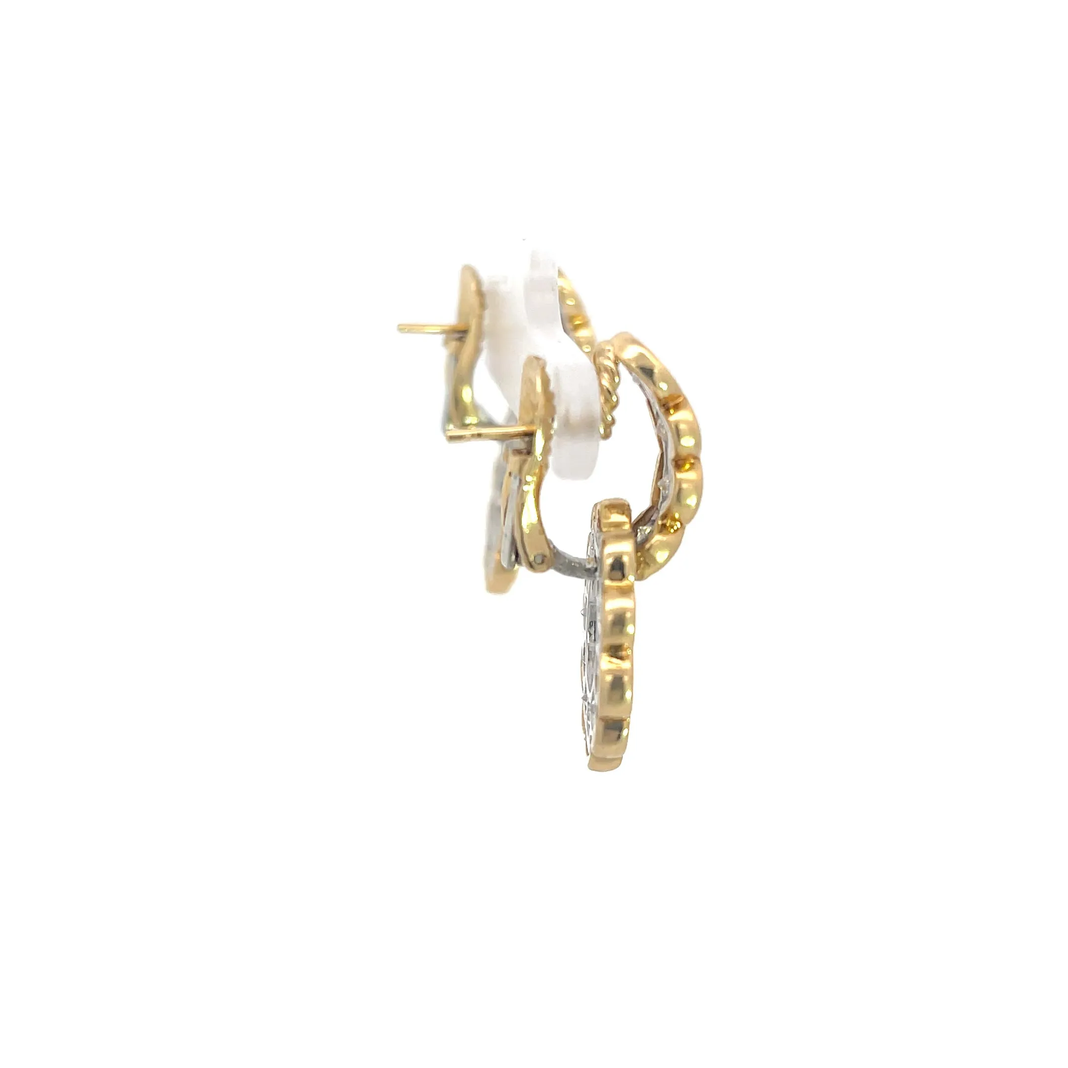 Diamond '3.30ctw' Circle Drop Huggie Earrings 18K