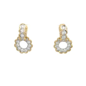 Diamond '3.30ctw' Circle Drop Huggie Earrings 18K