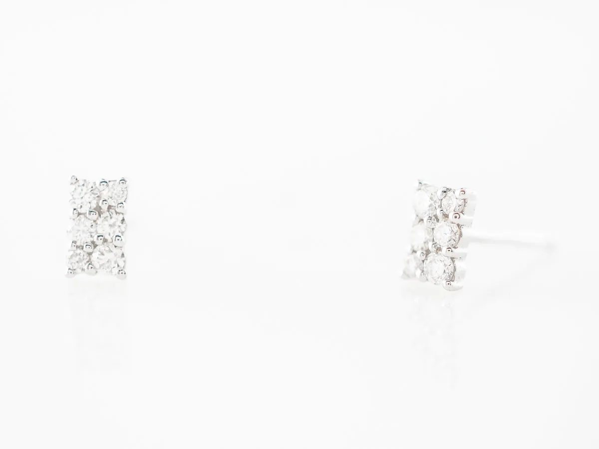 Diamond Cluster Pave Earrings in 18k White Gold