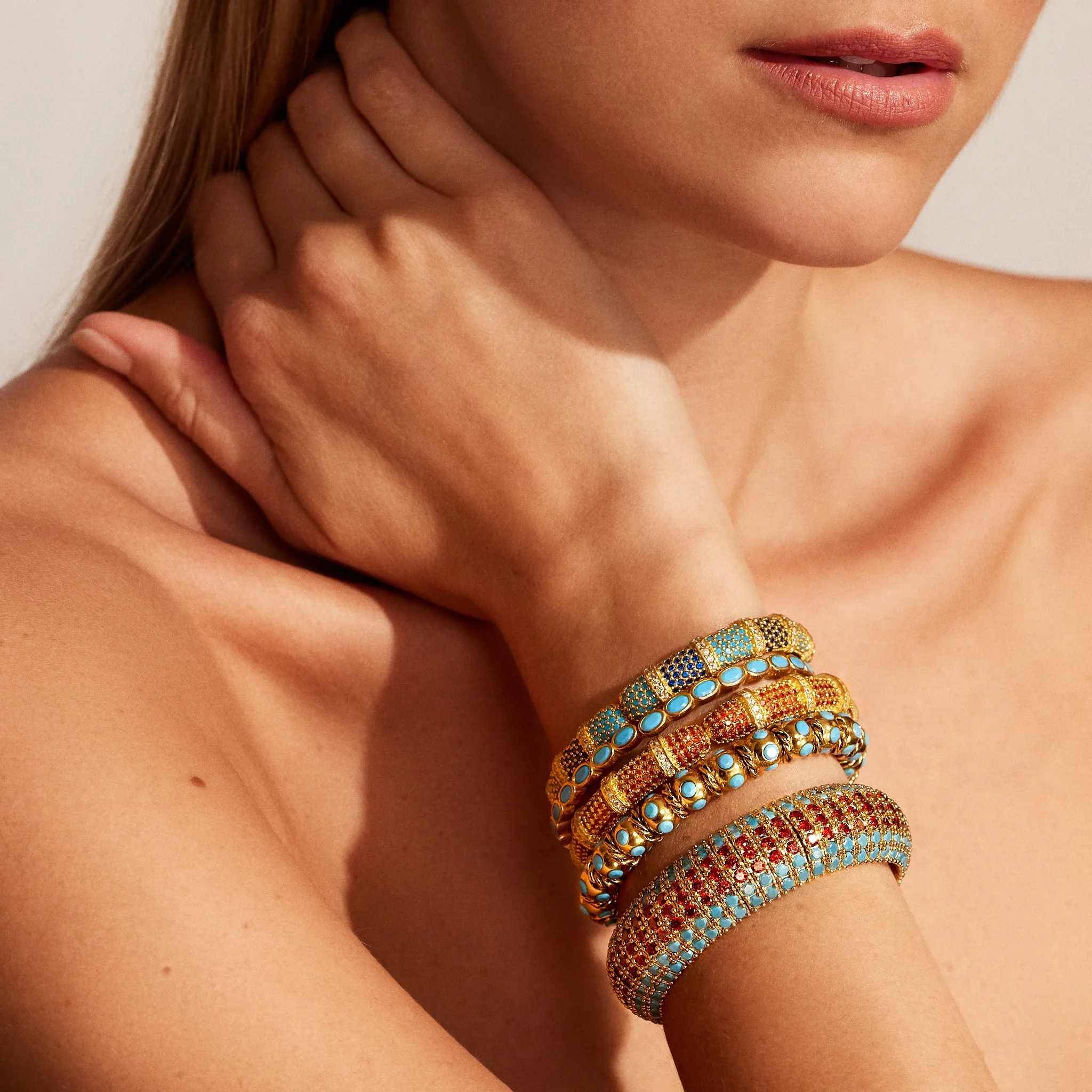 Dolce Vita Flexible Cuff Bracelet in Turquoise