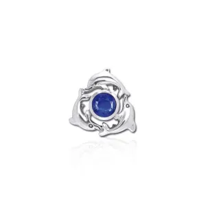 Dolphins Encircling Gem Silver Pendant TP2627