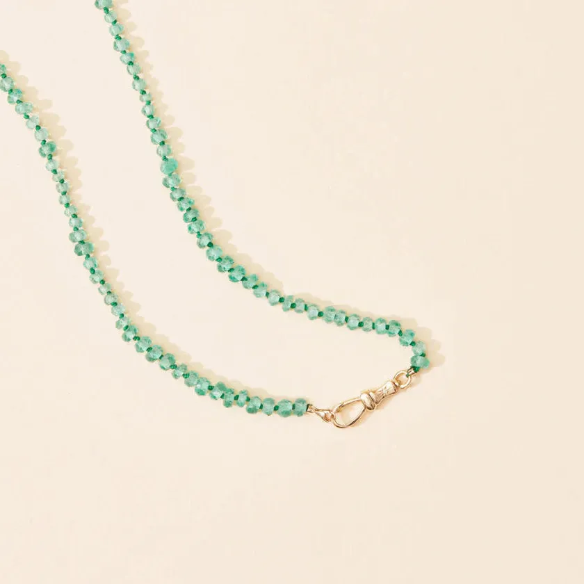 Emerald Beaded Mood Necklace (10K Gold)
