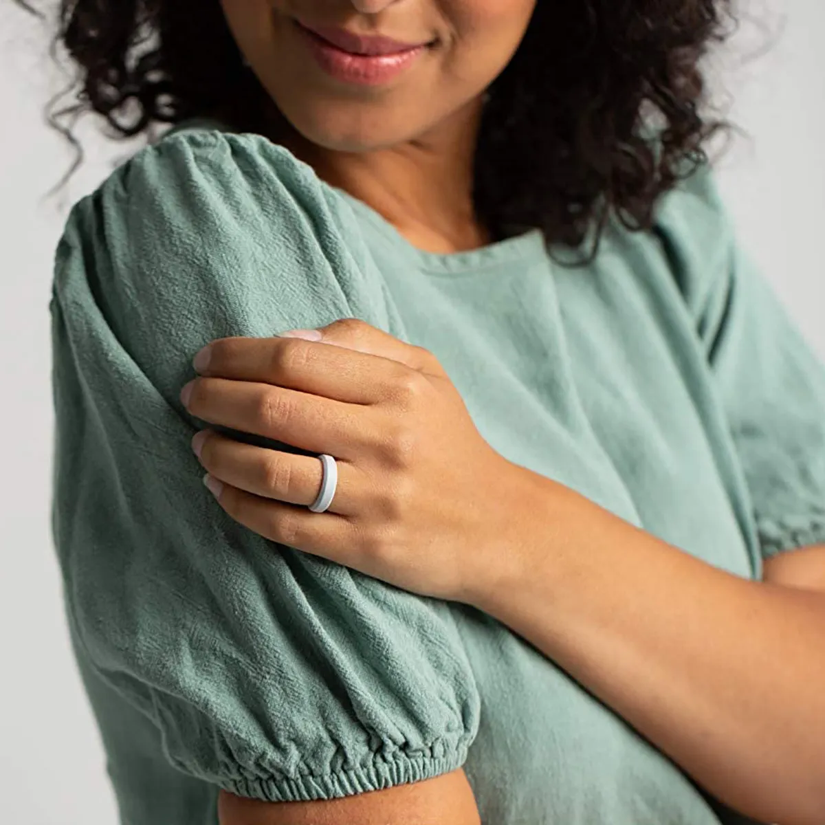 Enso Rings Thin Bevel Series Silicone Ring - Teal