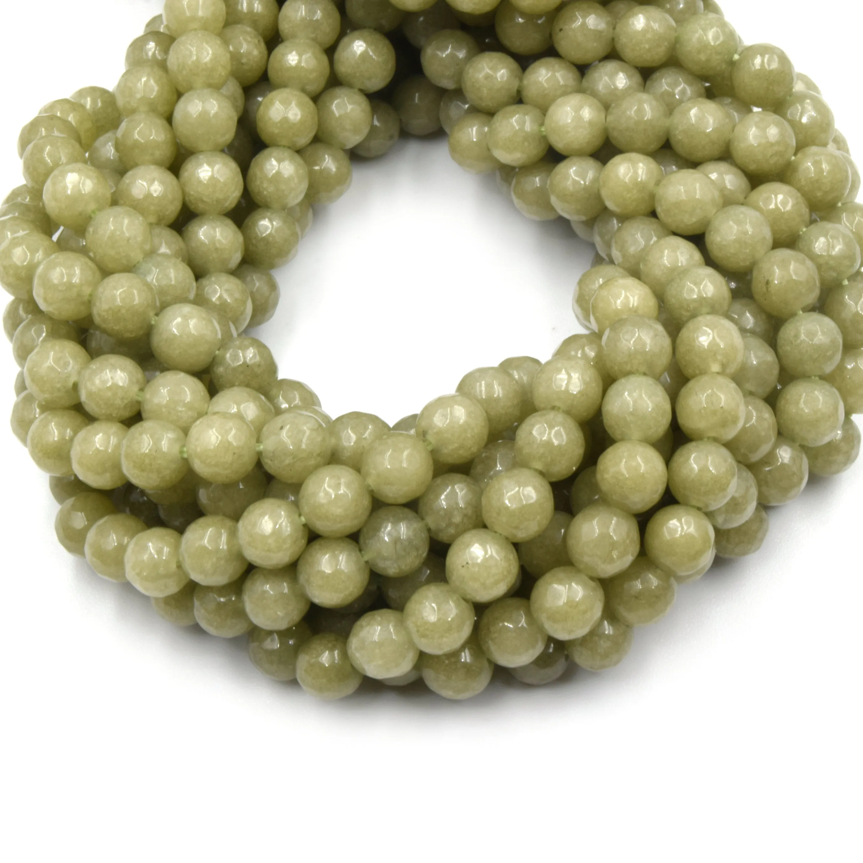 Faceted Jade Beads | 6mm Faceted Dyed Blue Teal Green Jade Round Beads with 1mm Holes - Sold by 15.5" Strands (~ 58 Beads)